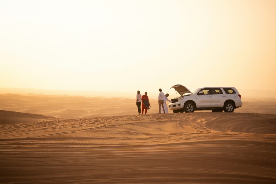 Abu Dhabi Desert safari bus pickup